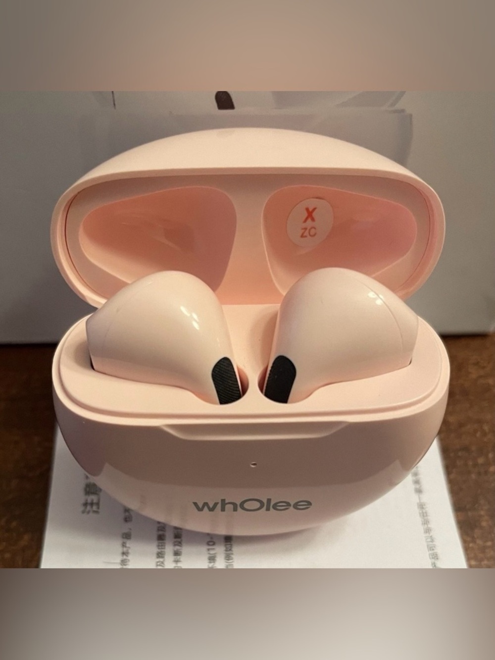 whOlee Pro 6 Bluetooth Wireless Earbuds + Charging Case - Pink -  NEW IN BOX